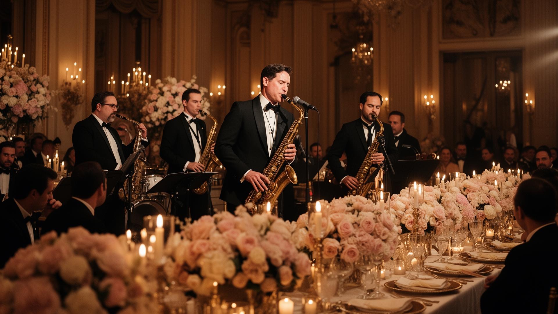 Luxury New York City wedding reception with live band